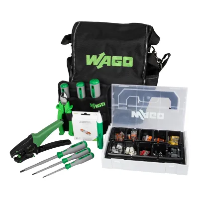 WAGO Werkzeugset INSTALLATION 206-3001/002-004 | Werkzeugtasche mit 9 Teilen | Elektromonteur-Set | max. 12 kg | Tasche