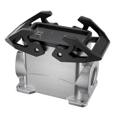 WALTHER Sockelgehäuse P751042MS | Aluminium-Druckguss | 74mm hoch | Querbügel | 1x M25 Stutzen | IP65 | grau