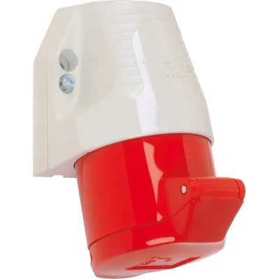 Walther Wandsteckdose 110 | CEE 5-polig 16A 400V 6h | IP44 | Aufputz | Außenbefestigung | Kabeleinführung oben | rot