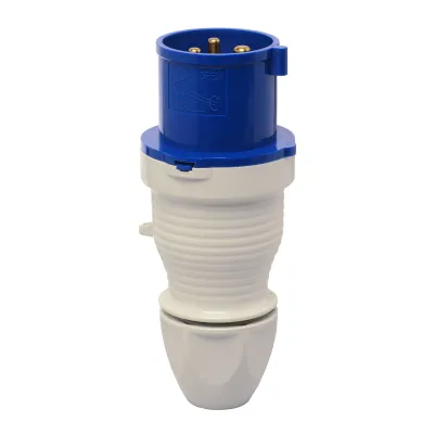 WALTHER CEE-Stecker 230306 | 32A 3-polig | 230V 6h | IP44 | Schraubklemme | Kabelverschraubung | Kunststoff | blau