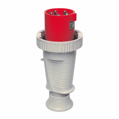 Walther CEE-Stecker 269 | 5-polig 63A | 400V 6h | IP67 | Trompetenverschraubung | Schraubklemme | Kunststoff | rot