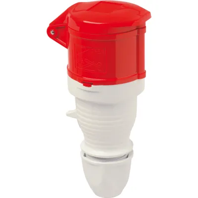 Walther Kupplung 310SL | CEE Stecker 16A 5-polig 400V 6h | schraublose Klemme | IP44 | PA6 Kunststoff | rot