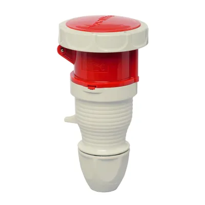 Walther Kupplung 319 | CEE Stecker 16A 5-polig 400V 6h | IP67 | Schraubklemme | Verschraubung | Kunststoff | rot