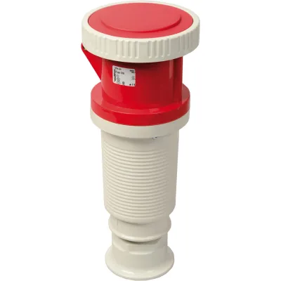 Walther Kupplung 379 | 5-polig 125A 400V 6h | IP67 | Schraubklemme | Trompetenverschraubung | Kunststoff | rot