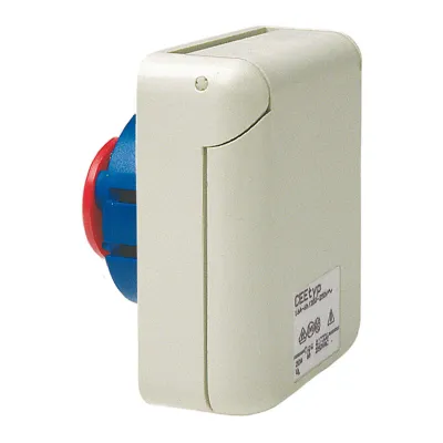 Walther CEE-Anbaudose 417306 | 16A 3-polig | 230V 6h | IP44 | gerade Bauform | Kanaleinbau geeignet | RAL 7035 grau