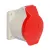 Bild: Walther Anbaudose 430 | CEE-Anbausteckdose 32A 5-polig 400V 6h | IP44 | Flansch 75x75mm | Schraubklemme | rot