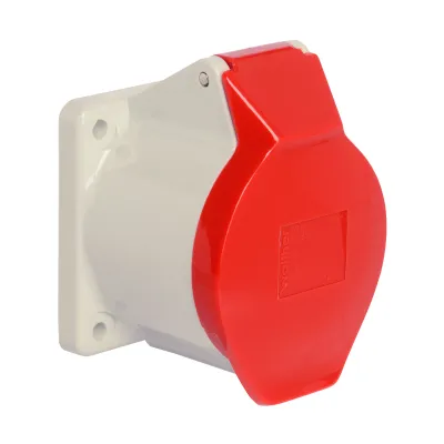 Walther Anbaudose 430 | CEE-Anbausteckdose 32A 5-polig 400V 6h | IP44 | Flansch 75x75mm | Schraubklemme | rot