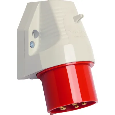 Walther Wandgerätestecker 630 | CEE-Stecker 32A 5-polig 400V 6h | IP44 | Aufbau abgewinkelt | Kabeleinführung oben