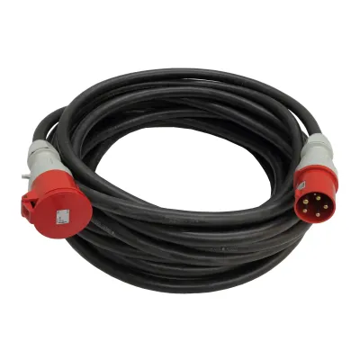 Walther Werke CEE-Verlängerung 39600516250 | 63A 5-polig | 25m H07RN-F 5G16 | 400V | IP44 | Gummi | schwarz