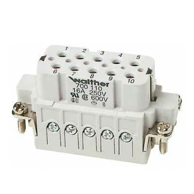 Walther Werke Buchseneinsatz A10 700110 | 10-polig | Schraubanschluss | 16A 250V | für Rechtecksteckverbinder