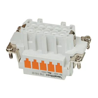 Walther Buchseneinsatz B10 71011001 | 10-polig | Schneid-Klemm | 0,5-2,5mm² | 16A | 500V | Schutzleiter