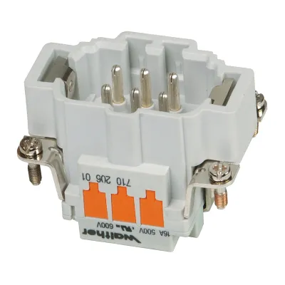 Walther Stifteinsatz B6 71020601 | 6-polig | 0,5-2,5mm² | 20-14AWG | Schneid-Klemm-Anschluss | 16A | 500V | V0