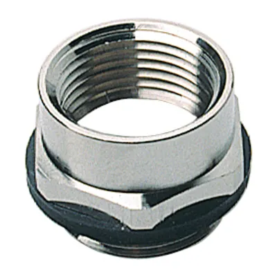 WALTHER Adapter 717691 | Gewinde-Adapter M32 auf 1 Zoll NPT | Messing vernickelt | IP65 | metrisch | O-Ring | schlagfest