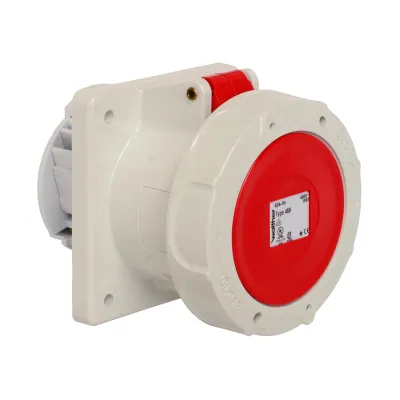 WALTHER CEE-Anbausteckdose 469 | 5-polig 63A 400V 6h | IP67 | gerade | Schraubklemme | Kunststoff | rot