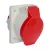 Bild: WALTHER CEE-Anbaudose 560 | 5-polig | 63A | 400V | schräg | IP44 | PA6 Kunststoff | Schraubklemme | rot