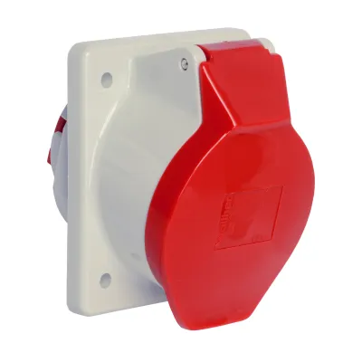WALTHER CEE-Anbaudose 560 | 5-polig | 63A | 400V | schräg | IP44 | PA6 Kunststoff | Schraubklemme | rot