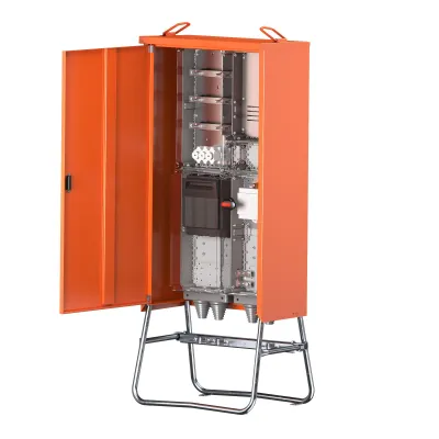 Walther Werke Anschlussschrank WA0031 | 173 kVA | 1 Abgang | 1 Zählerplatz | 1 Wandlerplatz | IP44 | Stahl | orange