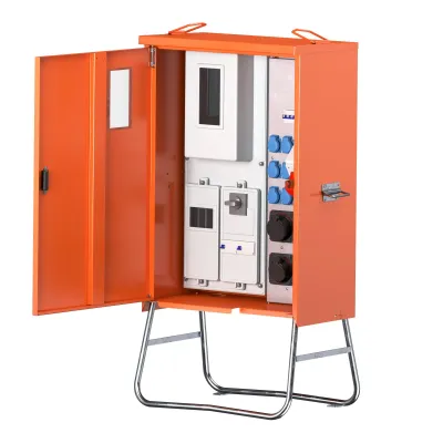 WALTHER WAV0170BR1 Baustromverteiler 44kVA | 2x CEE16A | 1x CEE32A | 1x CEE63A | 6x Schuko | IP44 | Stahlblech