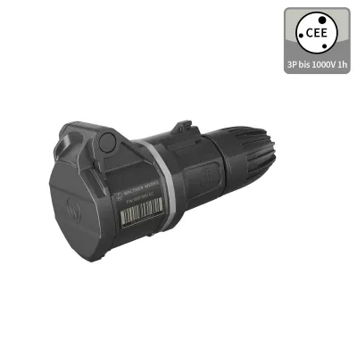 WALTHER CEE-Kupplung FW311301SK | 16A 3-polig | IP54 | 1h | Schraubklemme | Kunststoff | grau