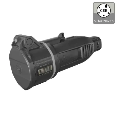 WALTHER CEE NEO Kupplung FW310501CC | 16A 5-polig | One-Touch | Käfigzugfeder | IP54 | schraublose Klemme | grau