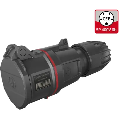 WALTHER CEE-Kupplung FW331506CC | NEO Classic 32A 5-polig | IP54 | 400V 6h | schraublose Klemme | Kunststoff | rot