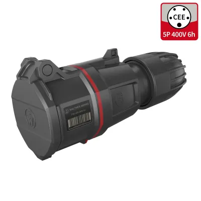 WALTHER CEE-Kupplung FW331506SK | 32A 5-polig | IP54 | 400V | Schraubklemme | gerade | Kunststoff | rot