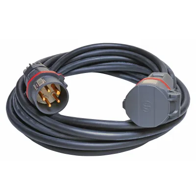 WALTHER CEE-Verlängerung 39300506250100 | 32A 5-polig 400V | 25m H07RN-F 5G6 | IP54 | Gummi | ölbeständig | schwarz