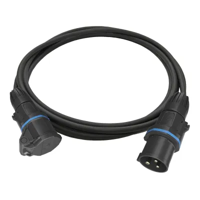 WALTHER CEE NEO-Leitung 5m 3x2,5mm² | Verlängerungskabel 16A 3-polig | Stecker & Kupplung | IP54 | schwarz