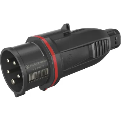 WALTHER | CEE NEO Stecker FW210506SK | 16A 5-polig 6h | IP54 | Schraubanschluss | Kunststoff | rot