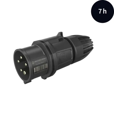 WALTHER CEE-Stecker FW211507SK | 5-polig 16A 7h | IP54 | 500V | Schraubklemme | Kunststoff | schwarz