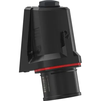 WALTHER CEE Wandgerätestecker FW730506CC | 32A 5-polig 6h | IP54 | schraublose Klemme | abgewinkelt | rot | Kunststoff