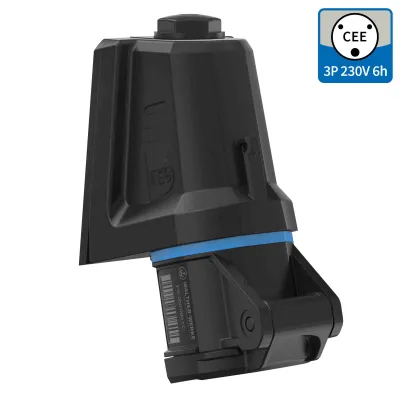 WALTHER CEE Wandsteckdose FW110306SK | 16A 3-polig | Aufputz | Schraubklemme | IP54 | 200-250V | 6h | Kunststoff | blau