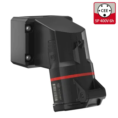Walther CEE Wandsteckdose FW111506CC | 16A 5-polig | IP54 | Aufputz | schraublose Klemme | 400V 6h | rot | Kunststoff
