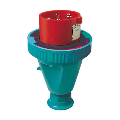 WALTHER CEE-Stecker 7219 | 16A 5-polig | 400V 6h | IP67 | 9 Steuerkontakte | Schraubklemme | Kunststoff rot