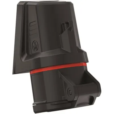 Walther CEE Wandsteckdose FW110506SK | 16A 5-polig 6h | Aufputz | IP54 | Schraubanschluss | 400V | rot