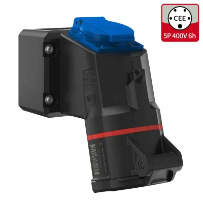WALTHER CEE Wandsteckdose FW112506SK | 16A 5-polig Aufputz | 400V 6h IP54 | Schutzkontakt | Kunststoff | rot