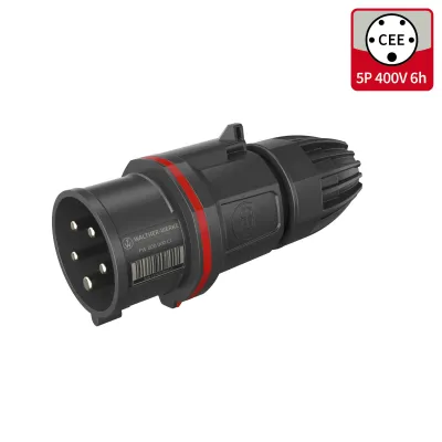 WALTHER CEE-Stecker FW211506SK | 16A 5-polig 400V IP54 | Schraubanschluss | gerade | Kunststoff | rot | 6h