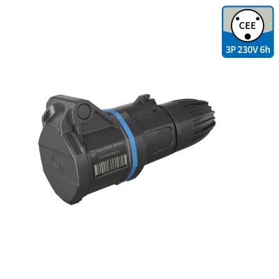 WALTHER CEE-Kupplung FW311306SK | 16A 3-polig | IP54 | 6h | Schraubklemme | Kunststoff | 200-250V | blau