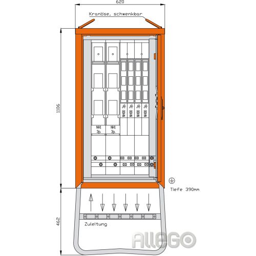 Bild: Walther Gruppenverteilerschrank 173kVA, 5 NH-Abgänge WGV0072