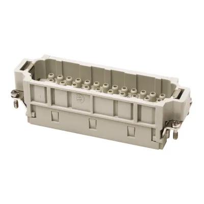 WALTHER Crimpkontaktträger BB46 710446 | Stiftkontakte 46-polig | Crimpanschluss | 16A 500V | Thermoplast | Silber