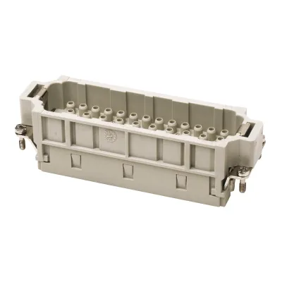 WALTHER Crimpkontaktträger BB46 710446 | Stiftkontakte 46-polig | Crimpanschluss | 16A 500V | Thermoplast | Silber
