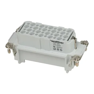 Walther Kontaktträger D40 720340 | Crimpanschluss Buchsenkontakte | 40-polig | 10A | 250V | Thermoplast | Schutzleiter
