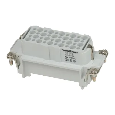 Walther Kontaktträger D40 720340 | Crimpanschluss Buchsenkontakte | 40-polig | 10A | 250V | Thermoplast | Schutzleiter