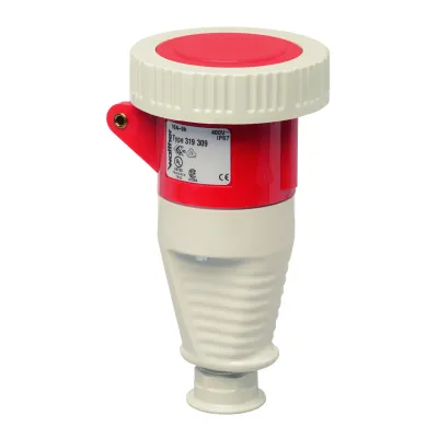 WALTHER CEE-Kupplung 319309 | 3-polig | 16A | 400V | IP67 | Schraubanschluss | Trompetenverschraubung | rot