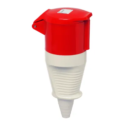 WALTHER Kupplung 16A 7P 310706 | CEE-Kupplung IP44 400V 6h | Schraubanschluss | Kabelknickschutz | PA6 Kunststoff | rot