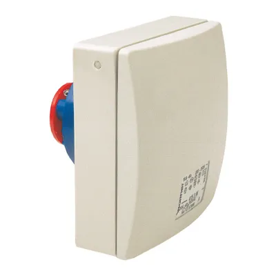 WALTHER MONDO Anbaudose 415306 | CEE-Steckdose 16A 3P 230V 6h IP44 | gerade | Aufputz | Kunststoff PA6 | grau RAL 7035