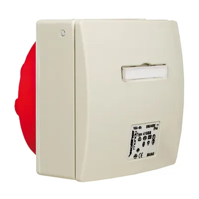 Walther Werke CEE-Anbaudose 415BS | 16A 5-polig | 400V 6h | IP44 | gerade Ausführung | RAL7035 lichtgrau | Kunststoff