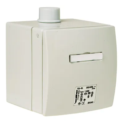 Walther Werke CEE Wandsteckdose 116BS | 16A 5-polig 400V 6h IP44 Aufputz | Kunststoff | RAL7035 Lichtgrau