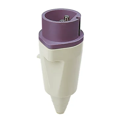 Walther NORVO Stecker 10280 | CEE-Stecker 2-polig 16A 24V 0h IP44 | Schraubklemme | Knickschutz | Kunststoff | violett