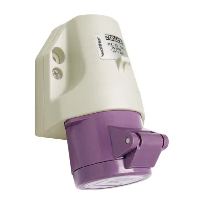 Walther Werke Wandsteckdose 10110 | 16A 2-polig 24V IP44 | Aufputz | Kabeleinführung oben | Kunststoff | violett